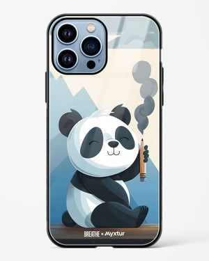 Pencil Panda Pal [BREATHE] Glass Case Phone Cover (Apple)