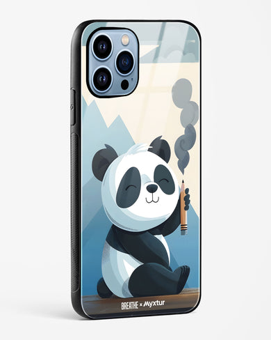 Pencil Panda Pal [BREATHE] Glass Case Phone Cover (Apple)