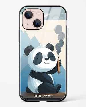 Pencil Panda Pal [BREATHE] Glass Case Phone Cover (Apple)