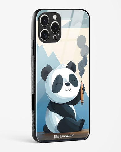 Pencil Panda Pal [BREATHE] Glass Case Phone Cover (Apple)