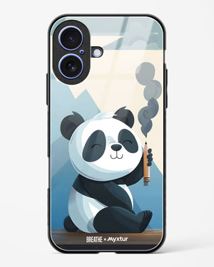 Pencil Panda Pal [BREATHE] Glass Case Phone Cover (Apple)