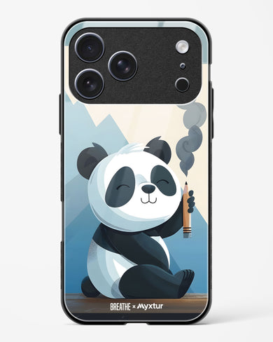Pencil Panda Pal [BREATHE] Glass Case Phone Cover (Apple)