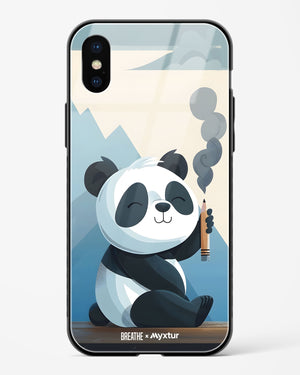 Pencil Panda Pal [BREATHE] Glass Case Phone Cover (Apple)