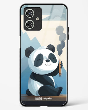 Pencil Panda Pal [BREATHE] Glass Case Phone Cover (Motorola)