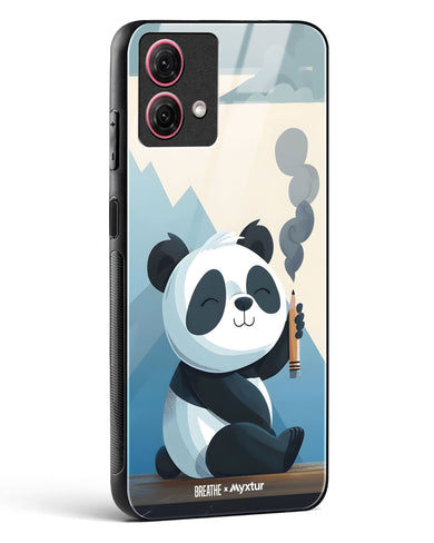 Pencil Panda Pal [BREATHE] Glass Case Phone Cover (Motorola)