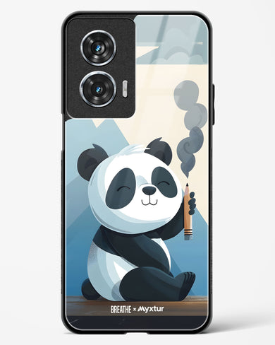 Pencil Panda Pal [BREATHE] Glass Case Phone Cover (Motorola)