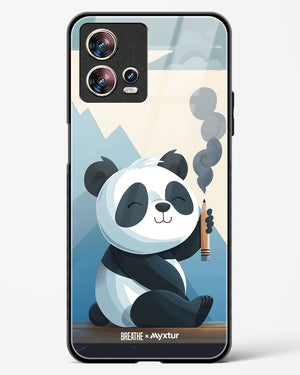 Pencil Panda Pal [BREATHE] Glass Case Phone Cover (Motorola)