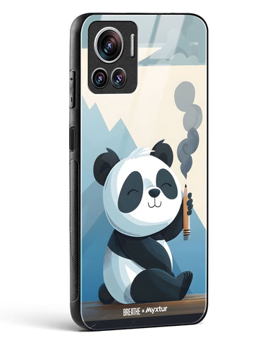 Pencil Panda Pal [BREATHE] Glass Case Phone Cover (Motorola)