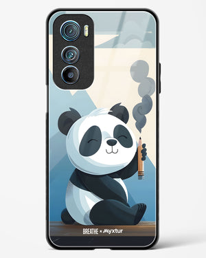 Pencil Panda Pal [BREATHE] Glass Case Phone Cover (Motorola)