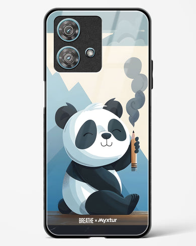 Pencil Panda Pal [BREATHE] Glass Case Phone Cover (Motorola)