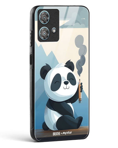Pencil Panda Pal [BREATHE] Glass Case Phone Cover (Motorola)