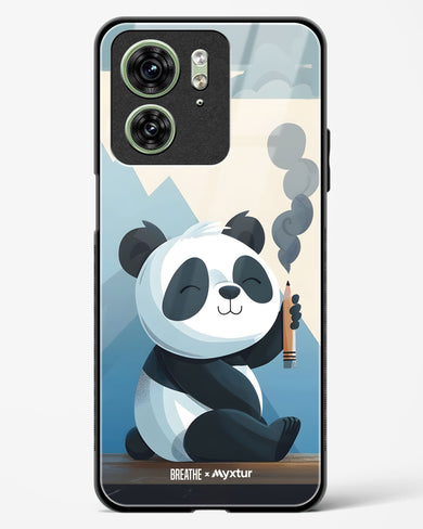 Pencil Panda Pal [BREATHE] Glass Case Phone Cover (Motorola)
