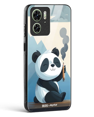 Pencil Panda Pal [BREATHE] Glass Case Phone Cover (Motorola)