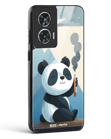 Pencil Panda Pal [BREATHE] Glass Case Phone Cover (Motorola)