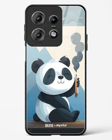 Pencil Panda Pal [BREATHE] Glass Case Phone Cover (Motorola)