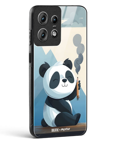 Pencil Panda Pal [BREATHE] Glass Case Phone Cover (Motorola)