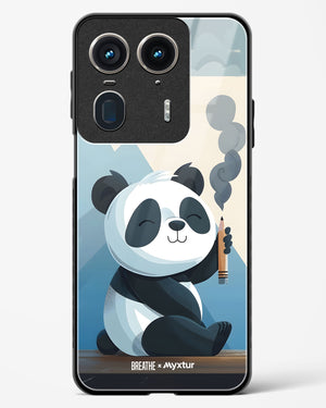 Pencil Panda Pal [BREATHE] Glass Case Phone Cover (Motorola)