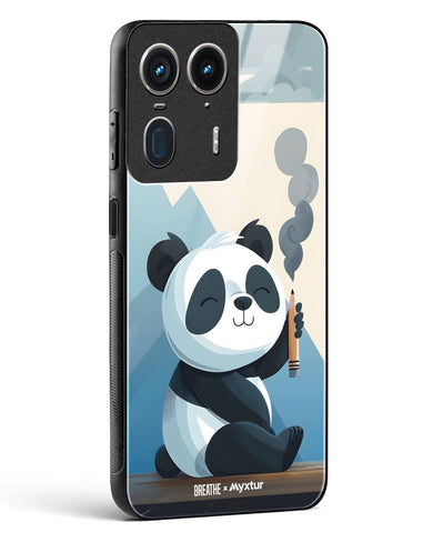 Pencil Panda Pal [BREATHE] Glass Case Phone Cover (Motorola)