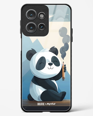 Pencil Panda Pal [BREATHE] Glass Case Phone Cover (Motorola)