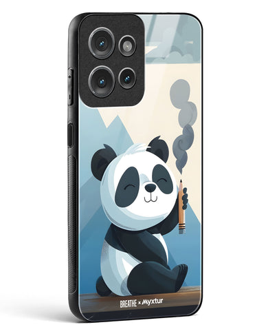 Pencil Panda Pal [BREATHE] Glass Case Phone Cover (Motorola)