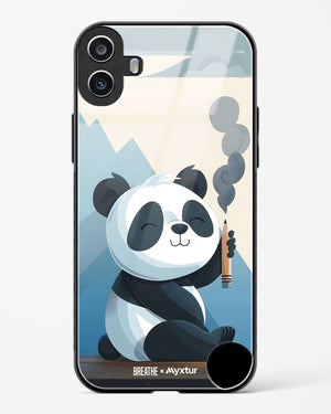 Pencil Panda Pal [BREATHE] Glass Case Phone Cover (Nothing)