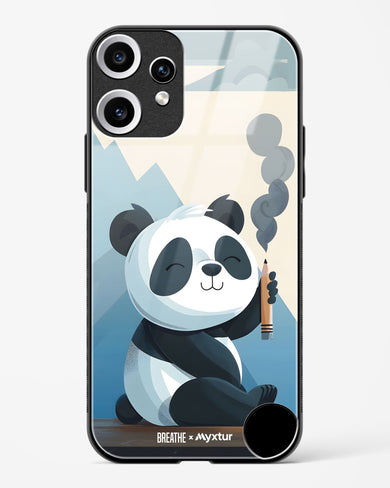 Pencil Panda Pal [BREATHE] Glass Case Phone Cover (Nothing)