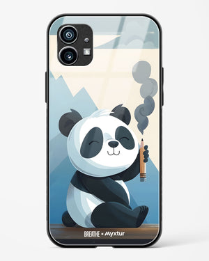 Pencil Panda Pal [BREATHE] Glass Case Phone Cover (Nothing)