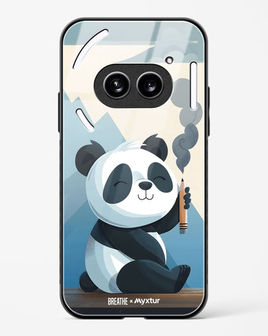 Pencil Panda Pal [BREATHE] Glass Case Phone Cover (Nothing)