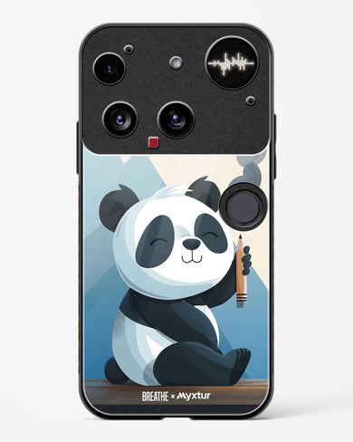 Pencil Panda Pal [BREATHE] Glass Case Phone Cover (Nothing)