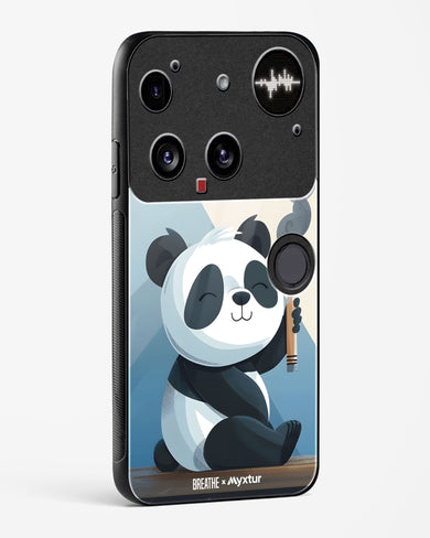 Pencil Panda Pal [BREATHE] Glass Case Phone Cover (Nothing)