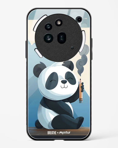 Pencil Panda Pal [BREATHE] Glass Case Phone Cover (Nothing)