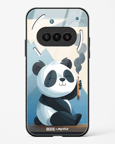 Pencil Panda Pal [BREATHE] Glass Case Phone Cover (Nothing)