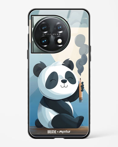 Pencil Panda Pal [BREATHE] Glass Case Phone Cover (OnePlus)