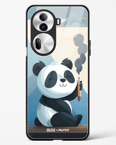 Pencil Panda Pal [BREATHE] Glass Case Phone Cover (Oppo)