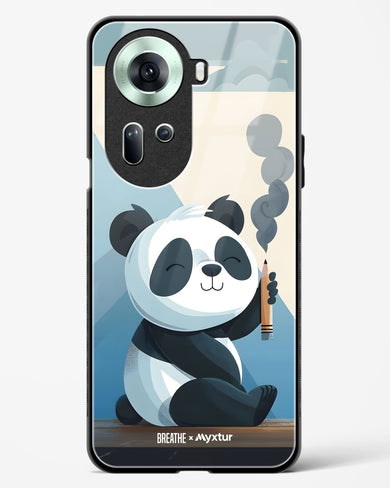 Pencil Panda Pal [BREATHE] Glass Case Phone Cover (Oppo)