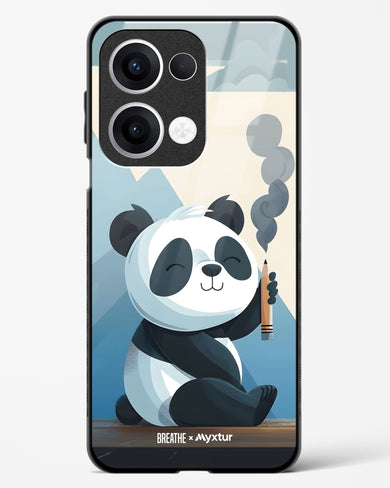 Pencil Panda Pal [BREATHE] Glass Case Phone Cover (Oppo)