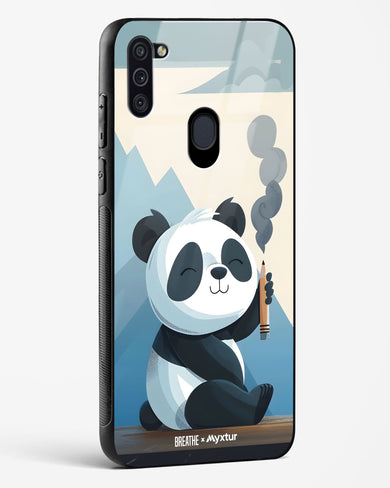 Pencil Panda Pal [BREATHE] Glass Case Phone Cover (Samsung)