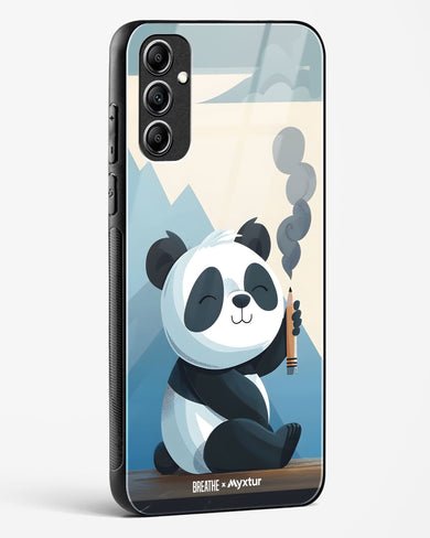 Pencil Panda Pal [BREATHE] Glass Case Phone Cover (Samsung)