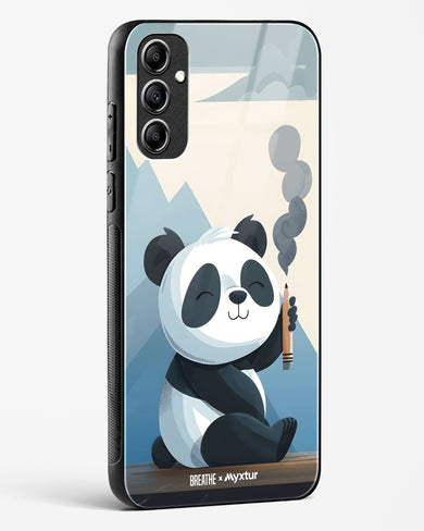 Pencil Panda Pal [BREATHE] Glass Case Phone Cover (Samsung)