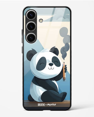 Pencil Panda Pal [BREATHE] Glass Case Phone Cover (Samsung)