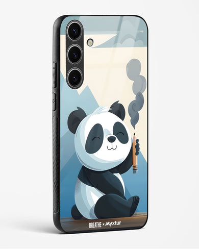 Pencil Panda Pal [BREATHE] Glass Case Phone Cover (Samsung)