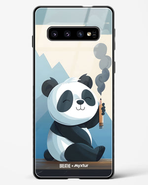 Pencil Panda Pal [BREATHE] Glass Case Phone Cover (Samsung)