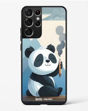 Pencil Panda Pal [BREATHE] Glass Case Phone Cover (Samsung)