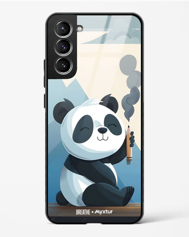 Pencil Panda Pal [BREATHE] Glass Case Phone Cover (Samsung)