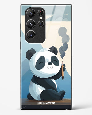 Pencil Panda Pal [BREATHE] Glass Case Phone Cover (Samsung)