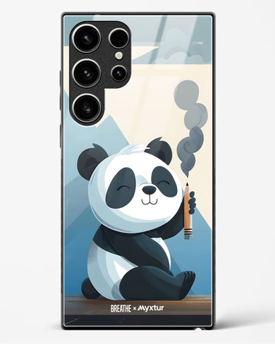 Pencil Panda Pal [BREATHE] Glass Case Phone Cover (Samsung)