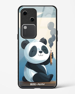 Pencil Panda Pal [BREATHE] Glass Case Phone Cover (Vivo)