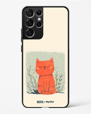 Orange Whiskers [BREATHE] Glass Case Phone Cover (Samsung)