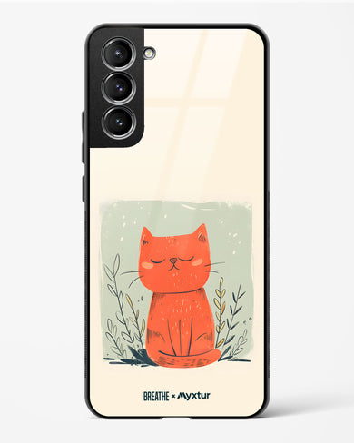 Orange Whiskers [BREATHE] Glass Case Phone Cover (Samsung)