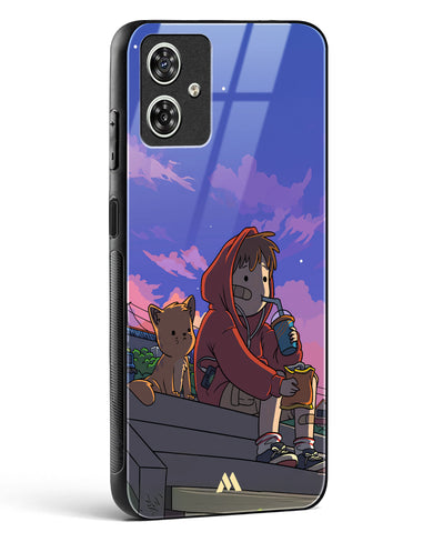 Anime Boy Lo Fi Glass Case Phone Cover (Motorola)